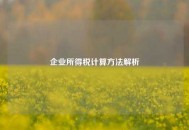 企业所得税计算方法解析