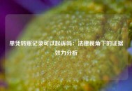 单凭转账记录可以起诉吗：法律视角下的证据效力分析