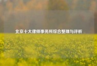 北京十大律师事务所综合整理与评析