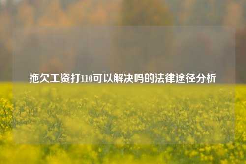 拖欠工资打110可以解决吗的法律途径分析