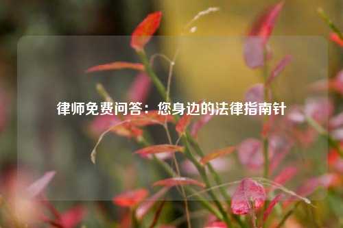 律师免费问答:您身边的法律指南针